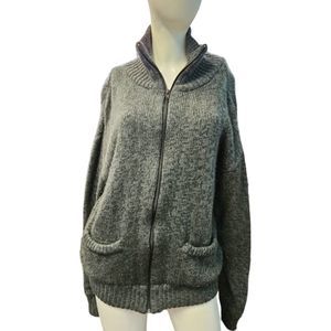 Appalachian Trail Gray Full Zip Sweater Large Fall Winter Cardigan Jacket